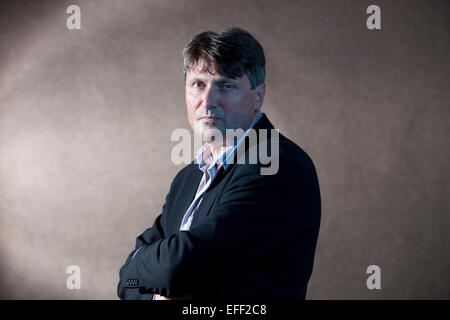 A portrait of Simon Armitage at the Edinburgh International Book Festival in Charlotte Square Gardens  Pic by Pako Mera Stock Photo