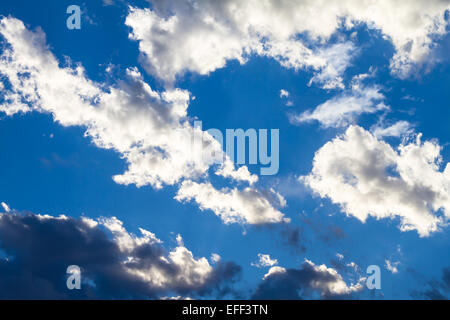 Stormy sky with grey and white clouds Stock Photo