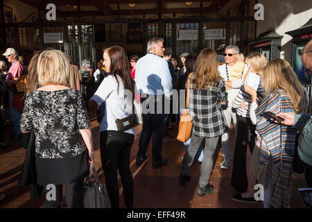 Santa Barbara, California, USA. 1st Feb, 2015. Crowds congregate outside the Metro 4 theatre during the 30th Santa Barbara International Film Festival. Credit:  Scott London/Alamy Live News Stock Photo