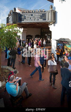 Santa Barbara, California, USA. 1st Feb, 2015. Crowds congregate outside the Metro 4 theatre during the 30th Santa Barbara International Film Festival. Credit:  Scott London/Alamy Live News Stock Photo