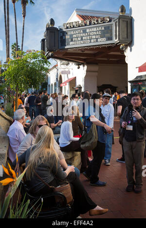 Santa Barbara, California, USA. 1st Feb, 2015. Crowds congregate outside the Metro 4 theatre during the 30th Santa Barbara International Film Festival. Credit:  Scott London/Alamy Live News Stock Photo