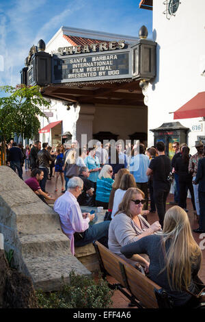 Santa Barbara, California, USA. 1st Feb, 2015. Crowds congregate at the Metro 4 theatre during the 30th Santa Barbara International Film Festival. Credit:  Scott London/Alamy Live News Stock Photo