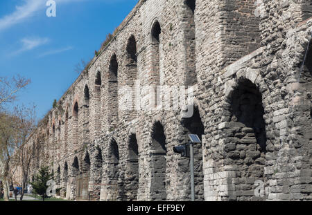 Valens Aqueduct in Istanbul, side view Stock Photo