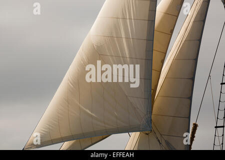 Sails and Rigging Tall Ship Falmouth; UK Stock Photo