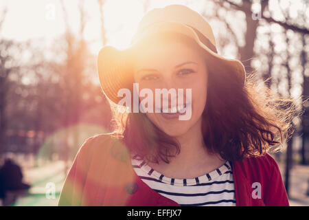 Portrait of a young woman in Paris Stock Photo