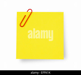 Yellow note pad with copy space Stock Photo