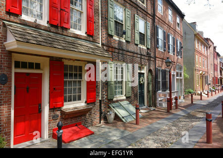 Elfreth's Alley Philadelphia, Philadelphia, Pennsylvania, USA Stock Photo