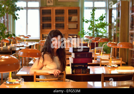 Reading-room in the library Stock Photo