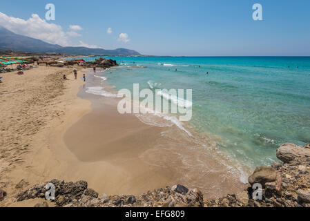Falassarna beach in Chania Crete island Greece Stock Photo