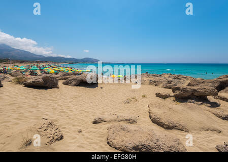 Falassarna beach in Crete island Greece Stock Photo