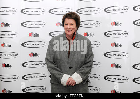 Bridget Riley - Stripe Artist of the Year receiving her award from Gyles Brandreth Credit:  NEIL SPENCE/Alamy Live News Stock Photo