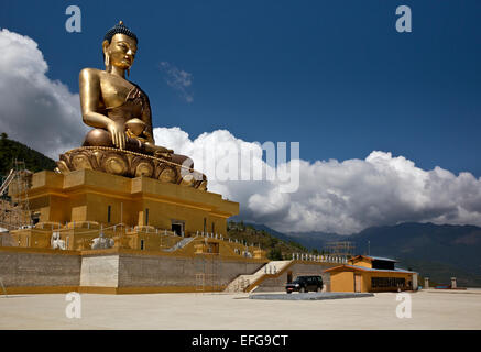 BHUTAN - Buddha statue under construction above Thimphu. This Buddha Dordenma will be the world's largest at 192.6 feet tall. Stock Photo