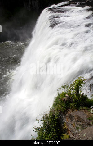 Upper Mesa Falls located on the Henrys Fork in Fremont County, Idaho, USA. Stock Photo