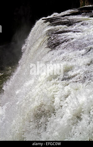 Upper Mesa Falls located on the Henrys Fork in Fremont County, Idaho, USA. Stock Photo