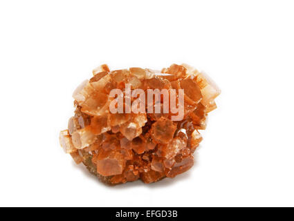 Brown aragonite crystals Stock Photo