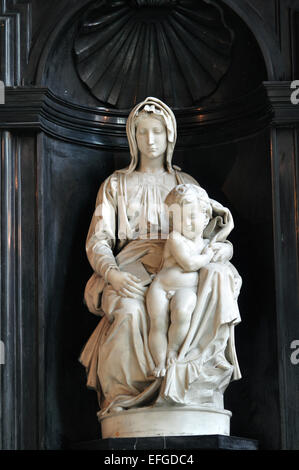 Belgium, Flanders, Brugge, Church of Our Lady, Madonna of  Bruges by Michelangelo Buonarroti Stock Photo