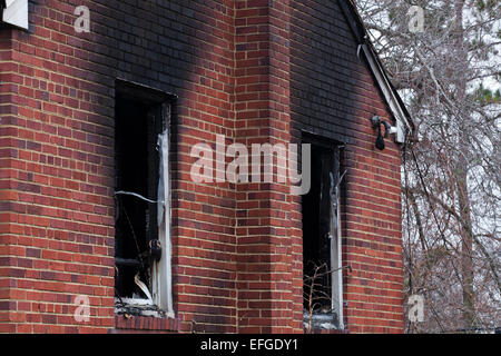 House fire damage - USA Stock Photo