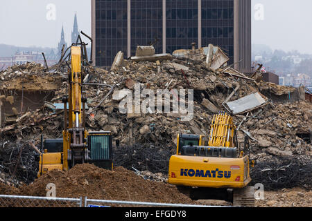 Urban high rise building demolition - Arlington, Virginia USA Stock Photo