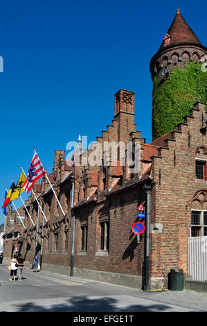 Belgium, Flanders, Bruges, Gruuthuse Museum and Gruuthusestraat Street
