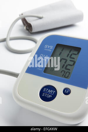 reading on blood pressure gauge shows that the condition is under control Stock Photo
