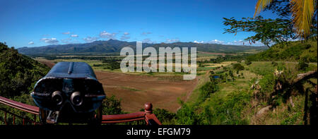 Mirador, lookout with binoculars, Valle de los Ingenios, Sancti Spiritus Province, Cuba Stock Photo