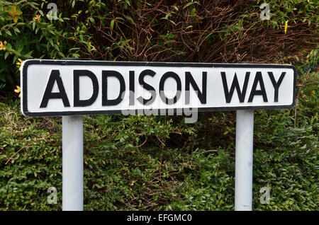 Addison Way street sign N11 Golders Green, London, UK. Stock Photo