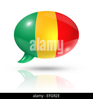 three dimensional Mali flag in a speech bubble isolated on white with clipping path Stock Photo