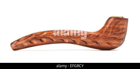 wooden hashish pipe, isolated on white background Stock Photo