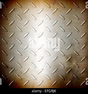 Rusty steel diamond brushed plate background, texture wallpaper Stock Photo