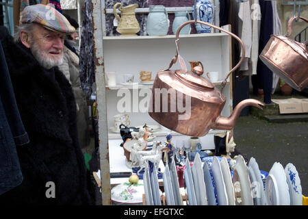 united kingdom east london ezra street antiques market Stock Photo