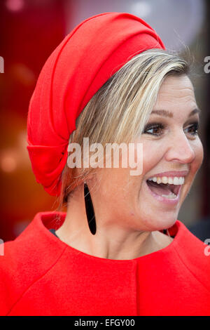 Queen Maxima of The Netherlands attends the presentation of the 'Kind Centraal' (Child Central) award from foundation 'het vergeten kind' (Forgotten Child) during the week of The Forgotten Child Foundation in Goirle, The Netherlands, 3 February 2015. The award is annual rewarded to an shelter, initiative, group or person with an extraordinary commitment to forgotten children. Photo: Patrick van Katwijk / NETHERLANDS OUT POINT DE VUE OUT - NO WIRE SERVICE - Stock Photo