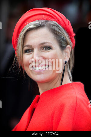 Queen Maxima of The Netherlands attends the presentation of the 'Kind Centraal' (Child Central) award from foundation 'het vergeten kind' (Forgotten Child) during the week of The Forgotten Child Foundation in Goirle, The Netherlands, 3 February 2015. The award is annual rewarded to an shelter, initiative, group or person with an extraordinary commitment to forgotten children. Photo: Patrick van Katwijk / NETHERLANDS OUT POINT DE VUE OUT - NO WIRE SERVICE - Stock Photo