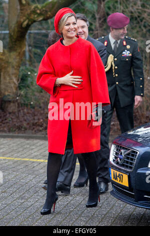 Queen Maxima of The Netherlands attends the presentation of the 'Kind Centraal' (Child Central) award from foundation 'het vergeten kind' (Forgotten Child) during the week of The Forgotten Child Foundation in Goirle, The Netherlands, 3 February 2015. The award is annual rewarded to an shelter, initiative, group or person with an extraordinary commitment to forgotten children. Photo: Patrick van Katwijk / NETHERLANDS OUT POINT DE VUE OUT - NO WIRE SERVICE - Stock Photo