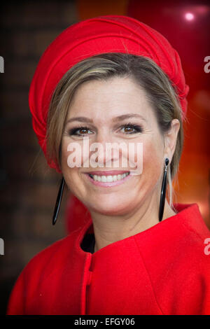 Queen Maxima of The Netherlands attends the presentation of the 'Kind Centraal' (Child Central) award from foundation 'het vergeten kind' (Forgotten Child) during the week of The Forgotten Child Foundation in Goirle, The Netherlands, 3 February 2015. The award is annual rewarded to an shelter, initiative, group or person with an extraordinary commitment to forgotten children. Photo: Patrick van Katwijk / NETHERLANDS OUT POINT DE VUE OUT - NO WIRE SERVICE - Stock Photo