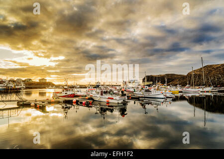 Boats in Stykkisholmur Harbor, Snaefellsnes Peninsula, Iceland Stock Photo