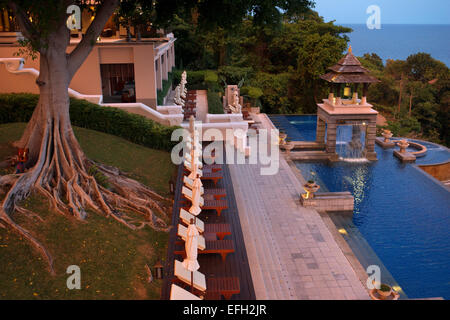 Pool, luxury hotel Pimalai Resort, Kantiang Beach, Ko Lanta or Koh Lanta island, Krabi, Thailand, Asia. Pimalai Resort & Spa is Stock Photo