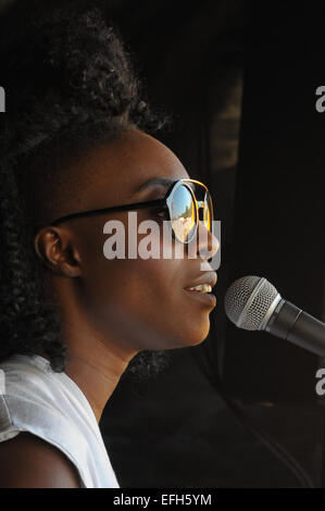 Camp Bestival 2014 - Day Two  Featuring: Laura Mvula Where: Dorset, United Kingdom When: 30 Jul 2014 Stock Photo