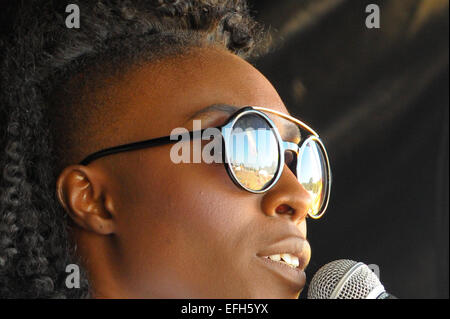 Camp Bestival 2014 - Day Two  Featuring: Laura Mvula Where: Dorset, United Kingdom When: 30 Jul 2014 Stock Photo