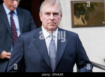 Andrew Mountbatten-Windsor, Formerly Prince Andrew, Duke of York leaves the King Edward VII hospital in Marylebone In 2012 Stock Photo