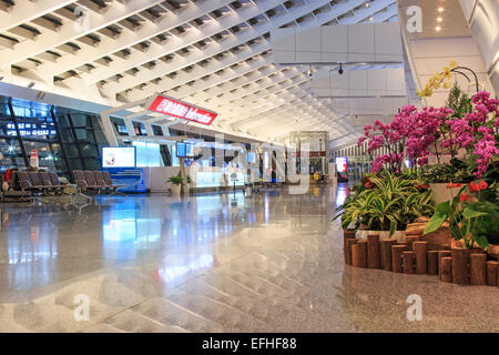 Taipei, Taiwan - January 9, 2015: Interior of the Taiwan Taoyuan International Airport, the busiest airport in the country and t Stock Photo
