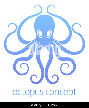 An abstract illustration of an octopus concept design Stock Photo