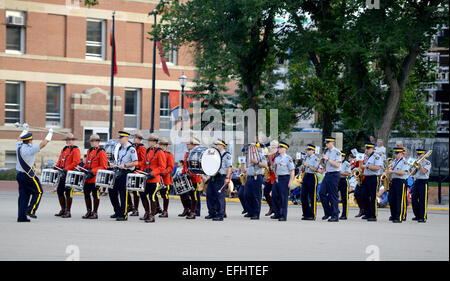 Marching band, Royal Canadian Mounted Police Depot, RCMP training academy in Regina, Saskatchewan, Canada Stock Photo