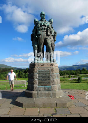 Commando Memorial Monument dedicated to the Commando forces of the WW2, Spean Bridge, Lochaber, Scottish Highlands, Scotland Stock Photo