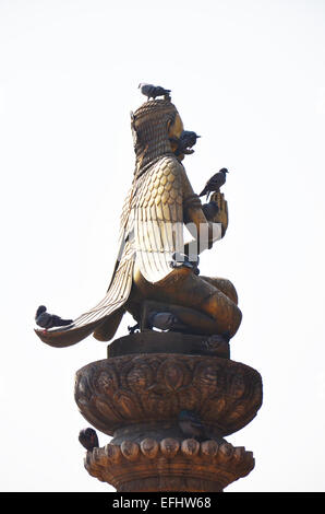 Statue image Hanuman guarding in Patan Durbar Square is situated at the centre of Lalitpur Sub-Metropolitan City at Nepal. Stock Photo