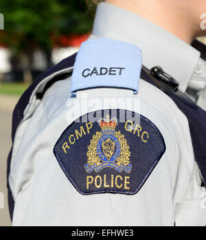 “Royal Canadian Mounted Police” Cadet, RCMP Police Mounties cadet badge, Canada Stock Photo