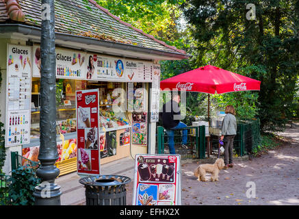 Ice cream kiosk Parc de l'Orangerie park Strasbourg Alsace France Stock Photo