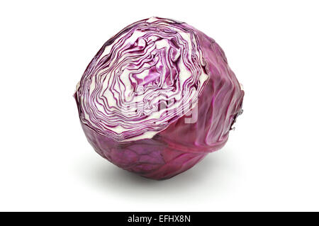 red cabbage section on white Stock Photo