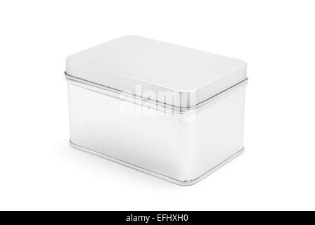 tin box on white background Stock Photo