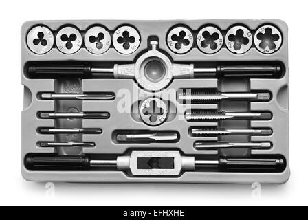 screw tap and screw threading die set Stock Photo