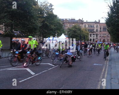 #space4cycling ride Monday 30th Sept 6.30pm, Manchester, UK Stock Photo